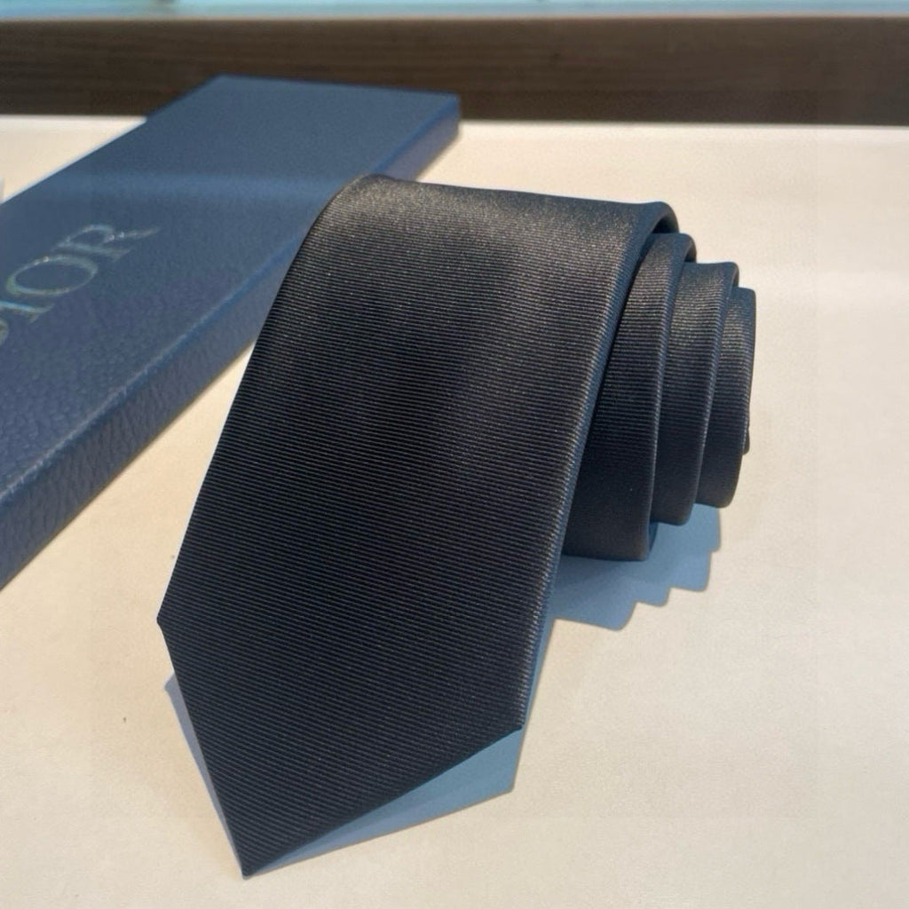 Dior Style Men's Oblique Logo Silk Tie