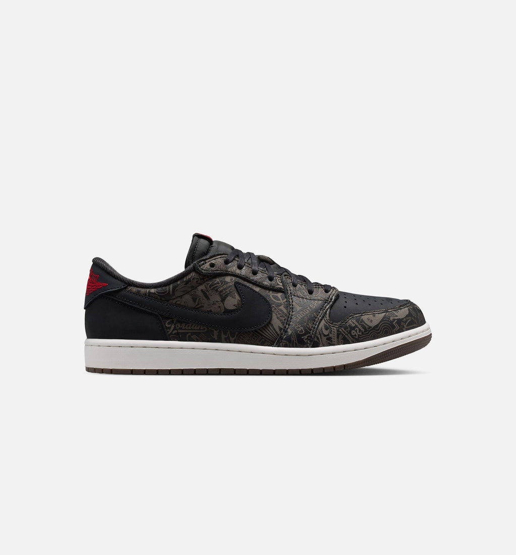 Air Jordan 1 Retro Low OG Laser Black And Varsity Red Men's Shoes - Black Varsity Red White
