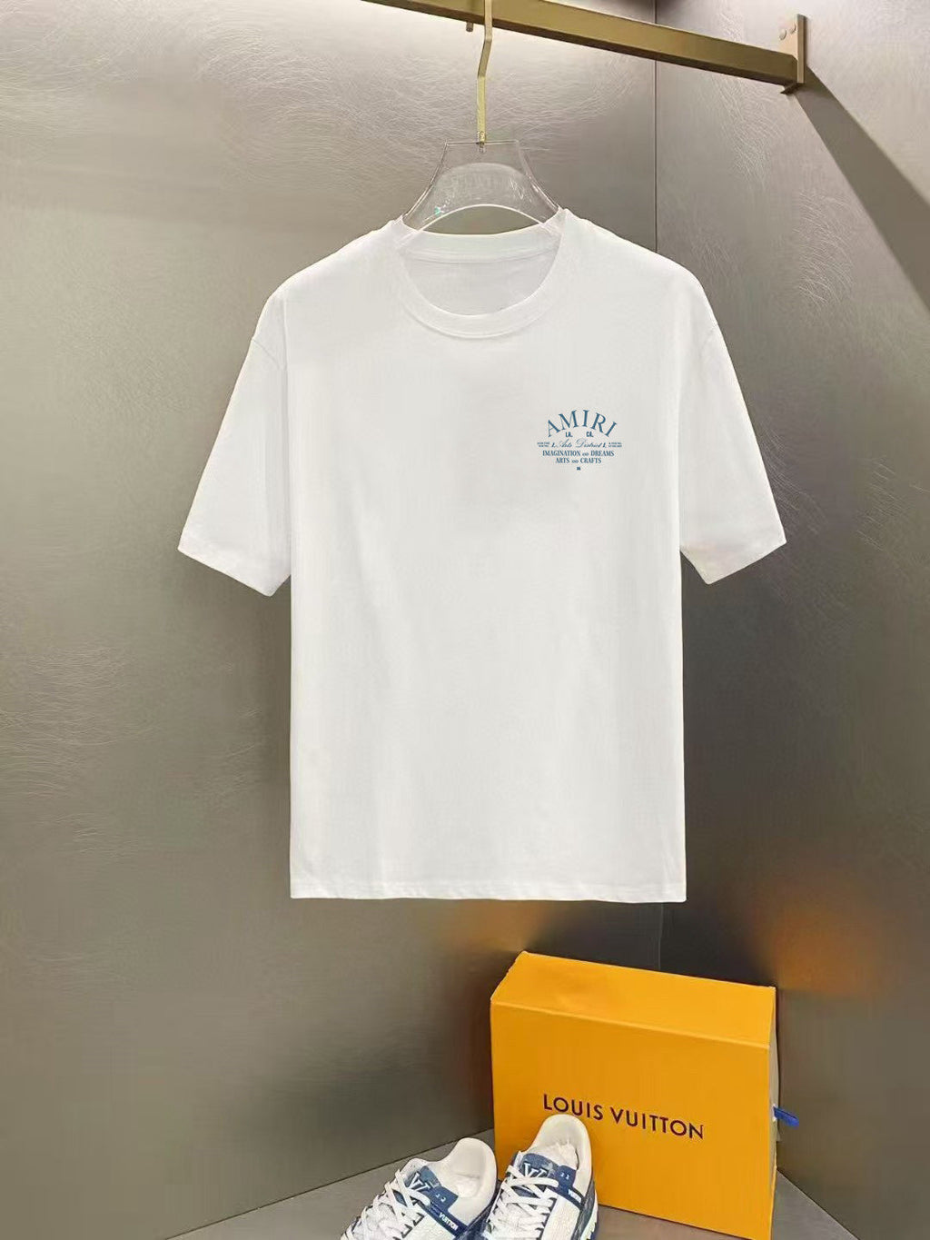 Amiri  Vintage Text Chest Crew‑Neck Short‑Sleeve T‑Shirt