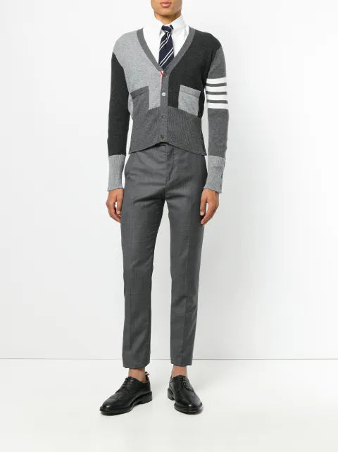 Thom Browne fitted waist v-neck cardigan