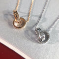 CARTIER LOVE NECKLACE ROSE GOLD AND SILVER DIAMOND