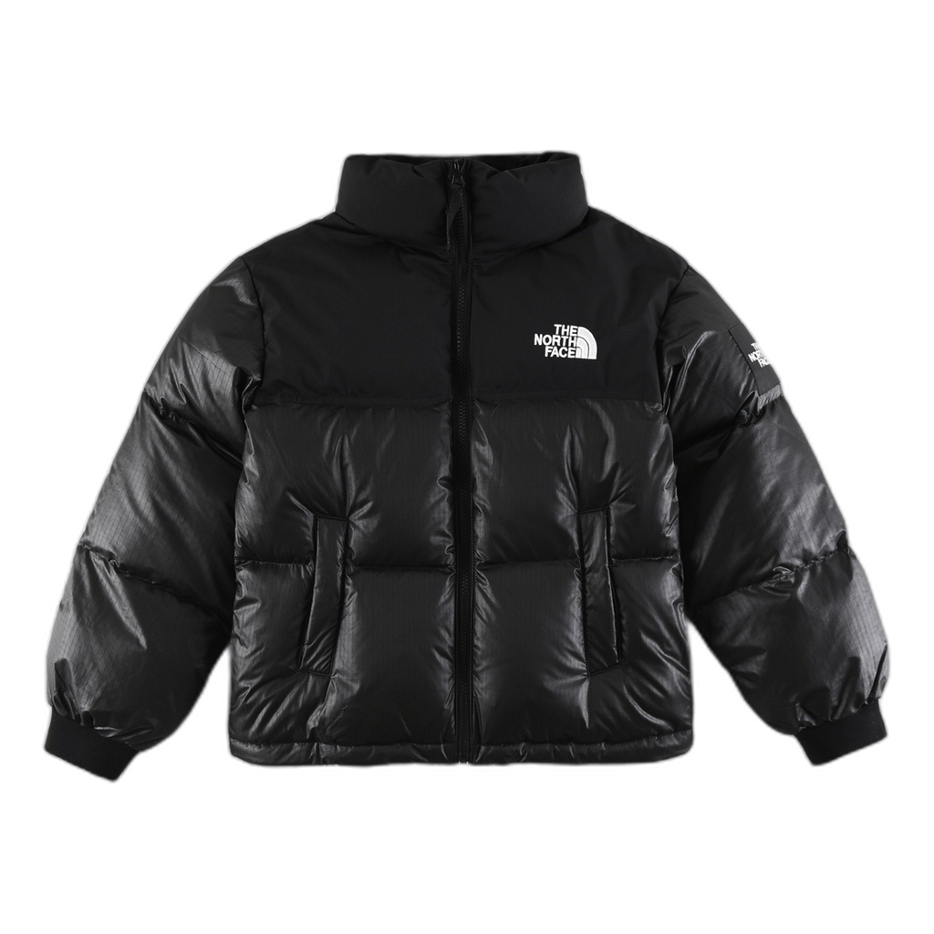 The North Face Nuptse Cropped Puffer Jacket in Black