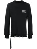 UNRAVEL PROJECT logo-print distressed sweatshirt