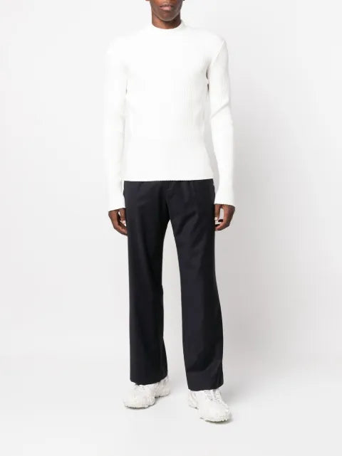 Courrèges ribbed-knit logo-patch jumper