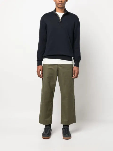 Barbour logo-embroidered half-zip jumper