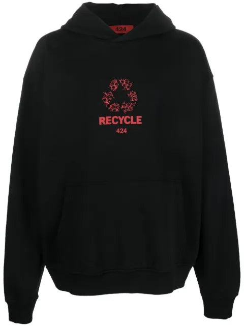 424 logo-print 'Recycle' hoodie