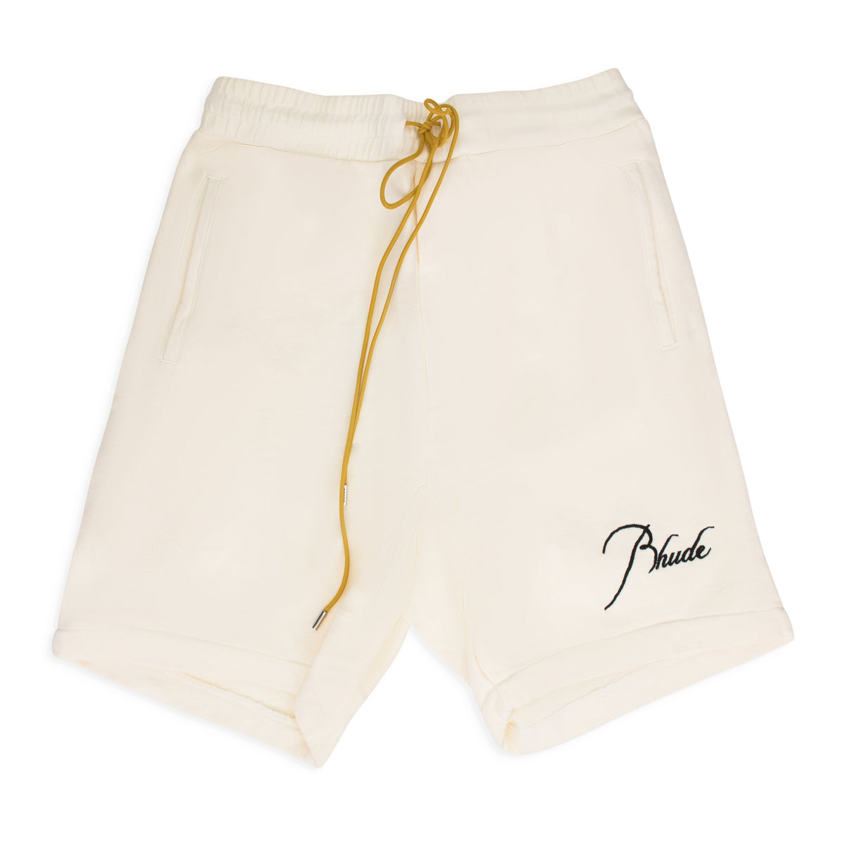 Cream Script Logo Shorts