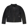 Black Leather Zip Moto Jacket