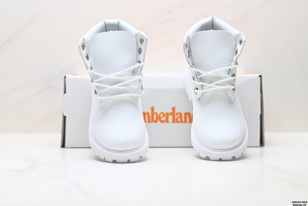 Timberland White Kids Premium Leather Boot