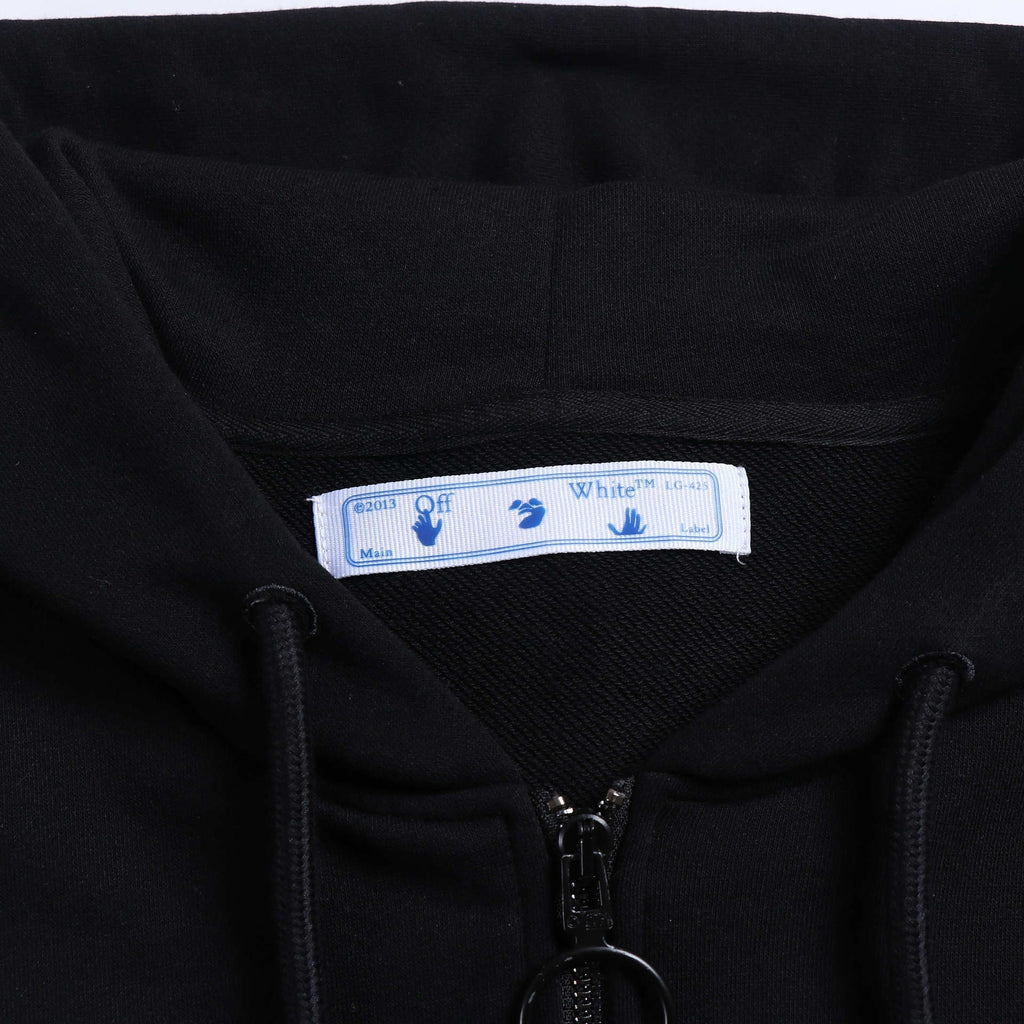 Off-White Zip-Up Hoodie — 100% Cotton Fleece