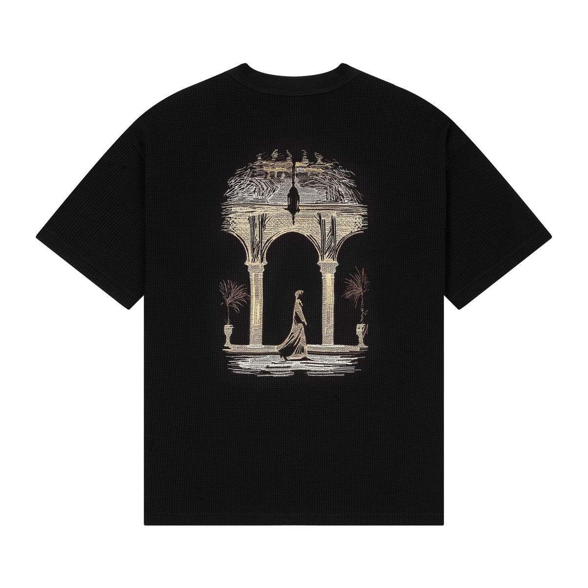 "aziza" waffle T Shirt black