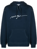 MSGM logo-embroidered cotton hoodie