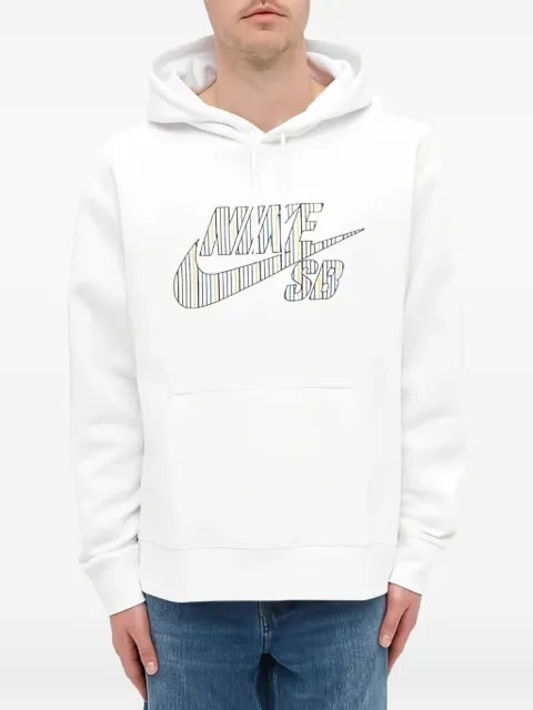 Nike striped-logo hoodie
