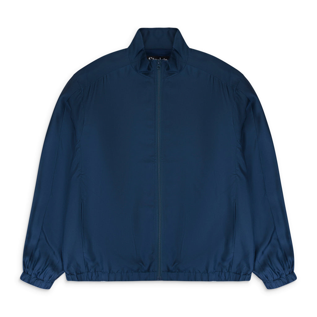 NAVY SILK TRACK JACKET