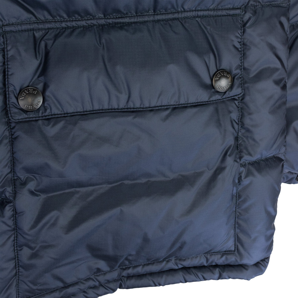TRIANGLE LOGO PUFFER COAT NAVY/RED PUFFER Jacket