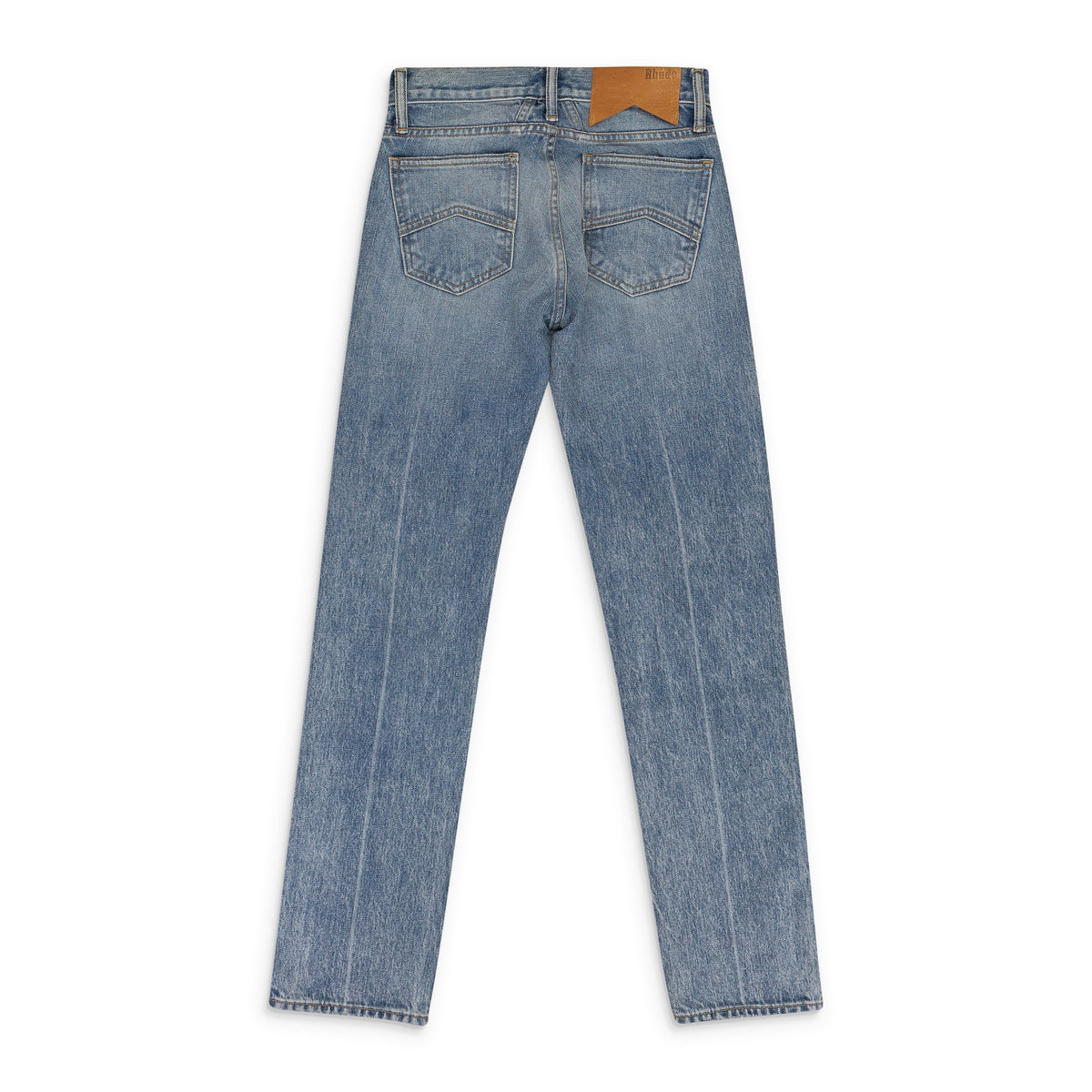 INDIGO REWORKED STRAIGHT-FIT JEANS