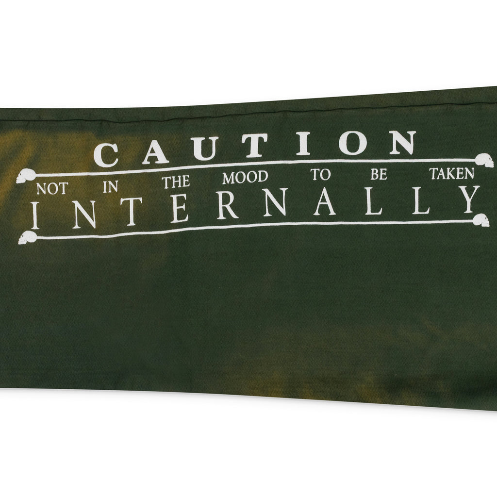 GREEN CAUTION SWEATPANTS