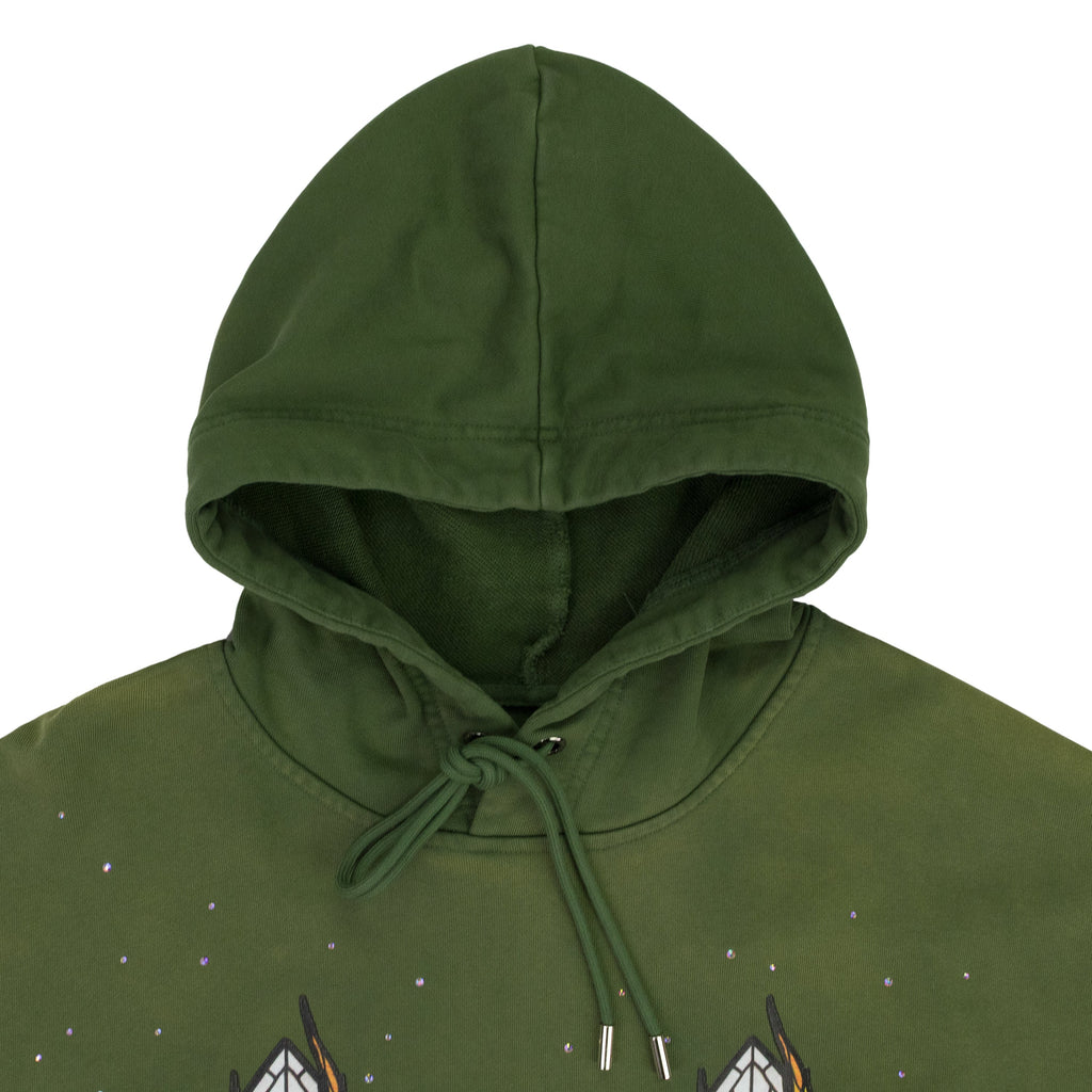 GREEN FLAME GLASS HOODIE
