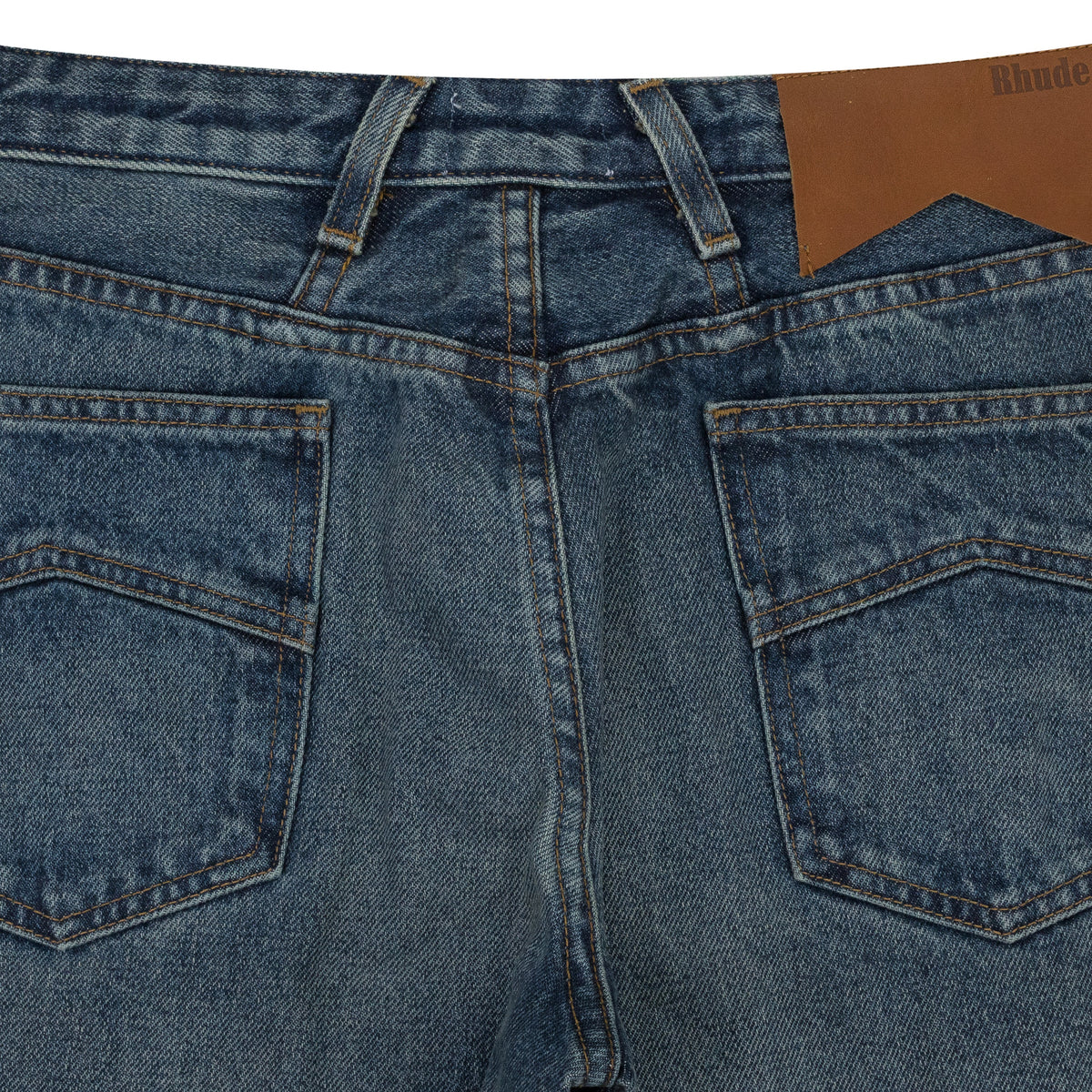INDIGO LOW-WAIST FLARE DENIM BOOTCUT JEANS