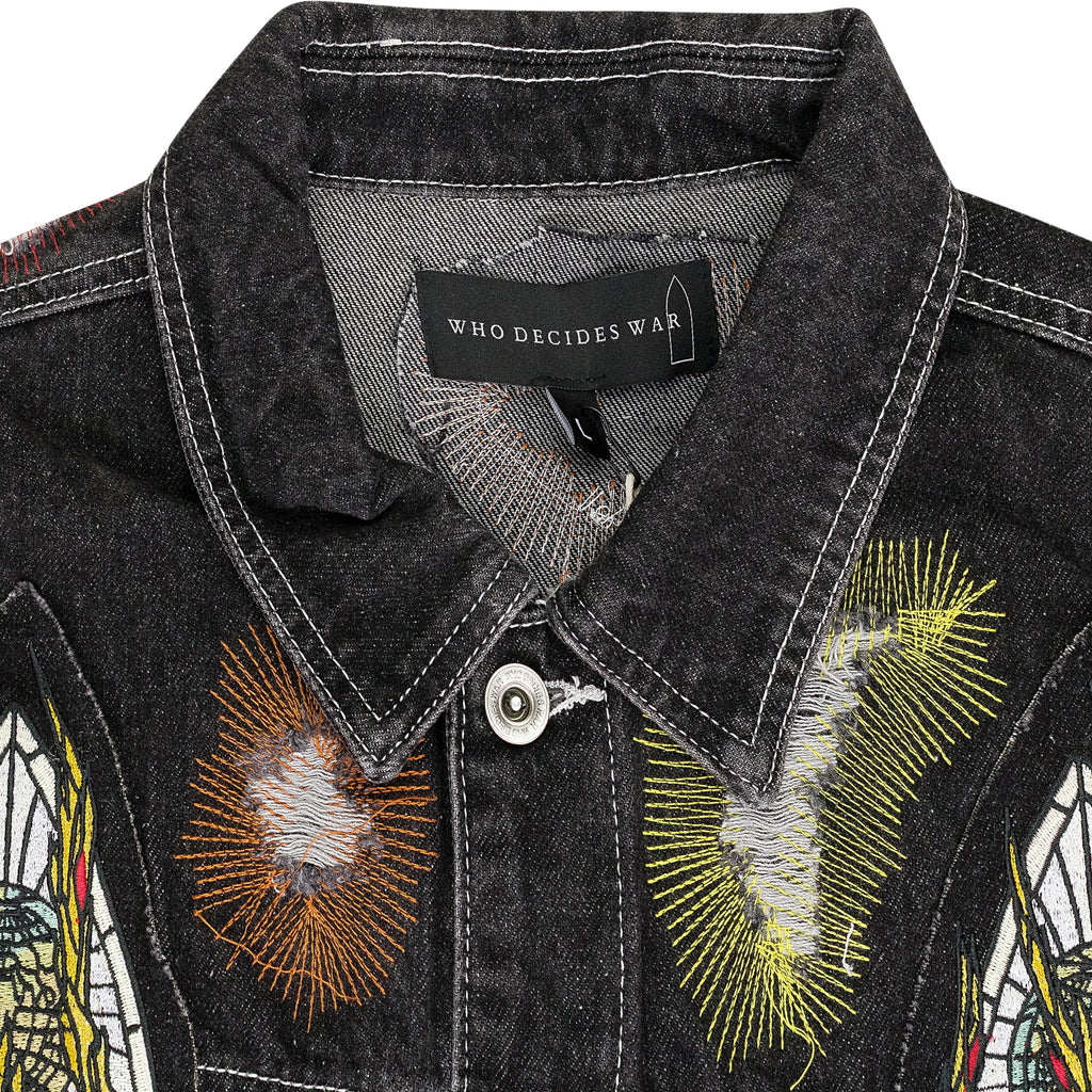 MULTICOLOR EMBROIDERED TRUCKER JACKET