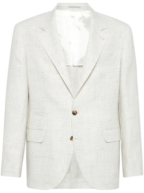 Brunello Cucinelli checked-pattern blazer