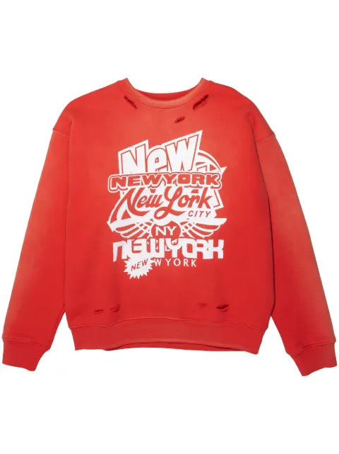 Purple Brand HWT FLEECE CREWNECK "Red"