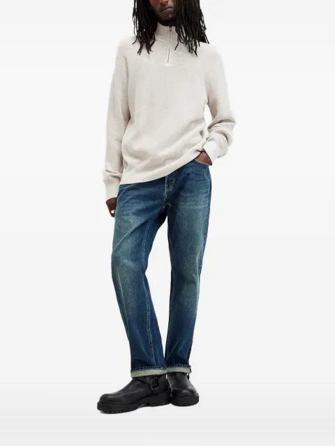 AllSaints half-zip waffle-knit sweater