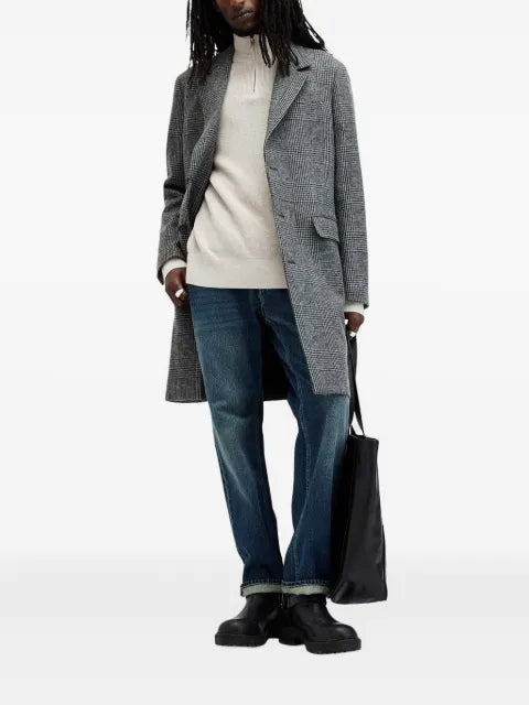 AllSaints half-zip waffle-knit sweater