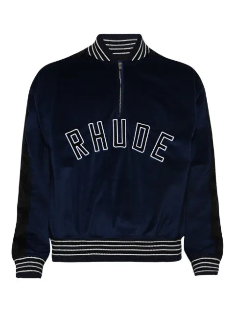 RHUDE quarter-zip varsity jacket