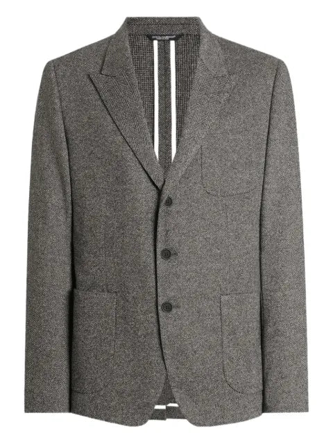 Dolce & Gabbana single-breasted herringbone blazer