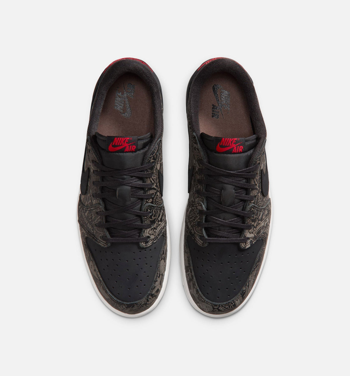 Air Jordan 1 Retro Low OG Laser Black And Varsity Red Men's Shoes - Black Varsity Red White