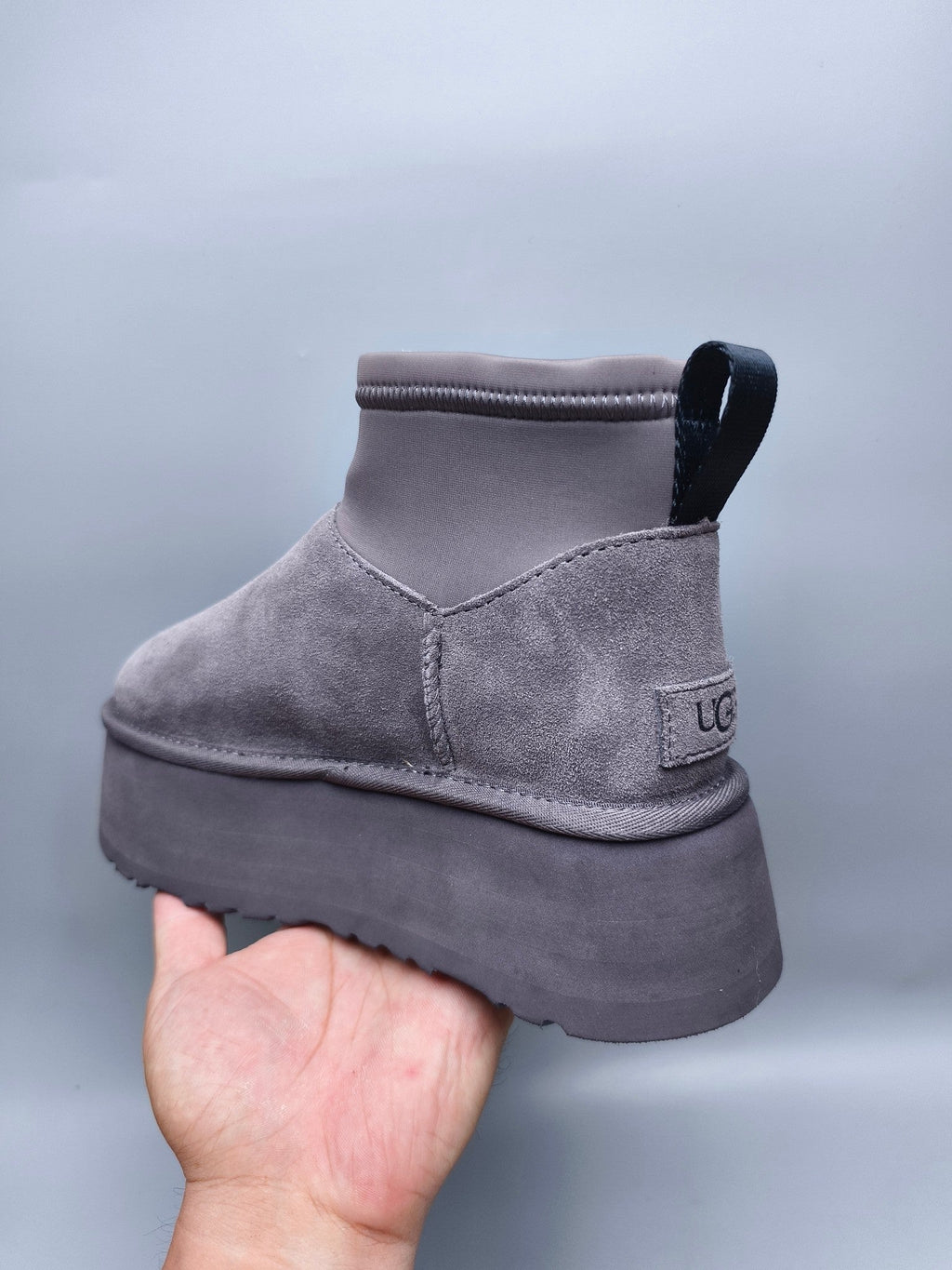 Grey Platform Elastic Low-Top Casual Shoes — New Arrival | In Stock