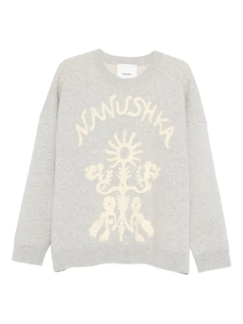 Nanushka floral-embroidered sweater