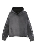 Purple Brand sleeve-graphic distressed hoodie