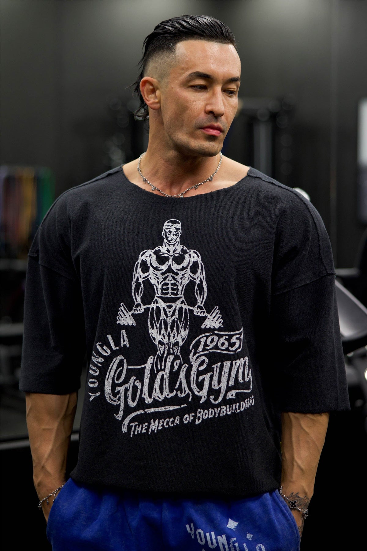 5021 - Golds Gym Wide Neck Terry Tee
