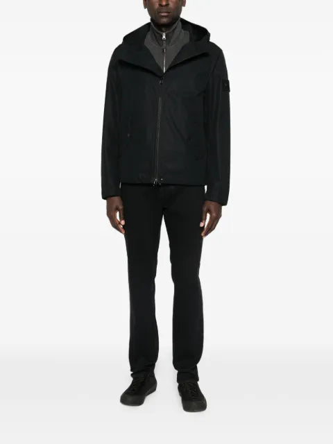 Stone Island 6100033 malfilé fleece 'old' effect track jacket