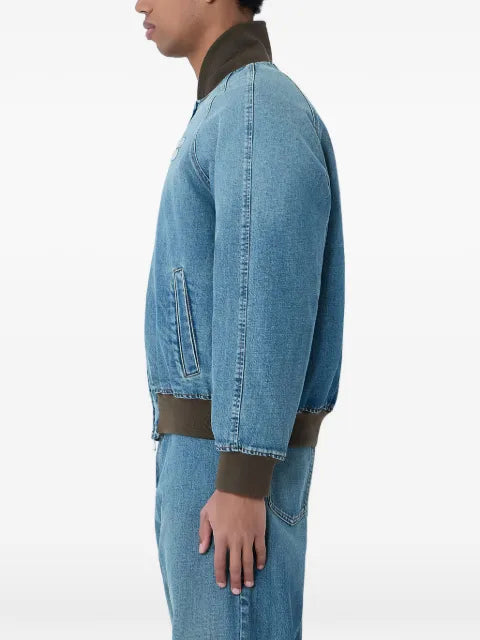 Miu Miu rib trims logo denim jacket