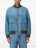 Miu Miu rib trims logo denim jacket