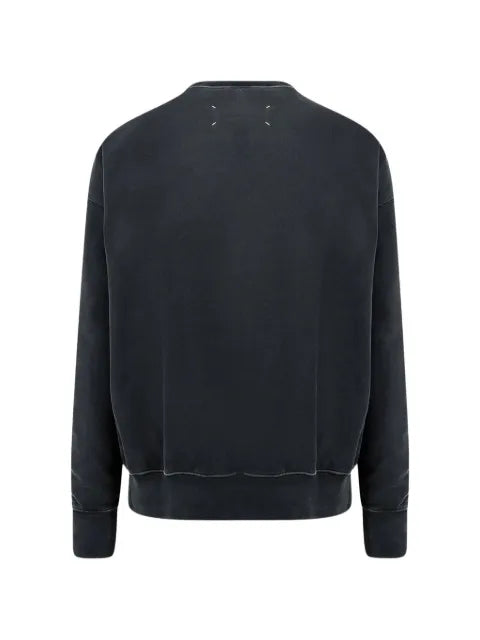 Maison Margiela faded-effect logo-embroidered sweater