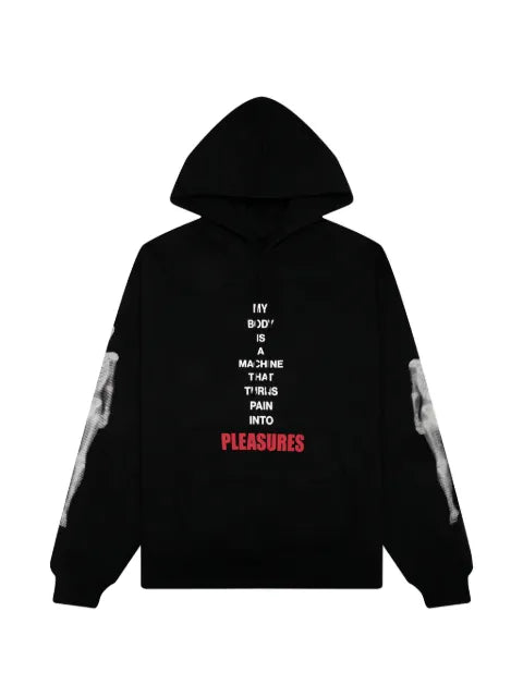 Pleasures skeleton print hooded sweatshirt