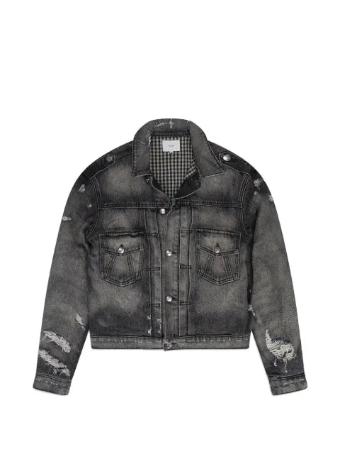 RHUDE ripped-detail denim jacket
