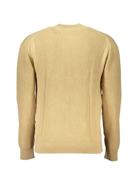 Calvin Klein ribbed-knit embroidered-logo sweater