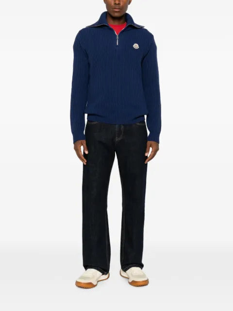 Moncler logo rib wool turtleneck