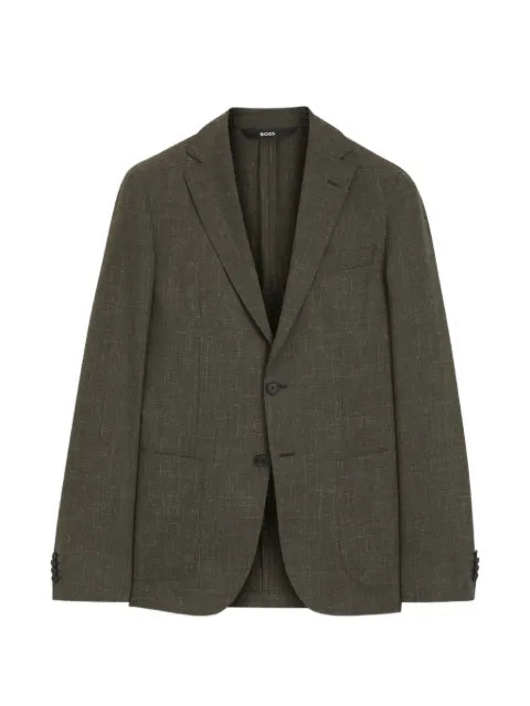 BOSS slim-fit jacket in virgin wool and linen