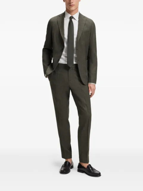 BOSS slim-fit jacket in virgin wool and linen