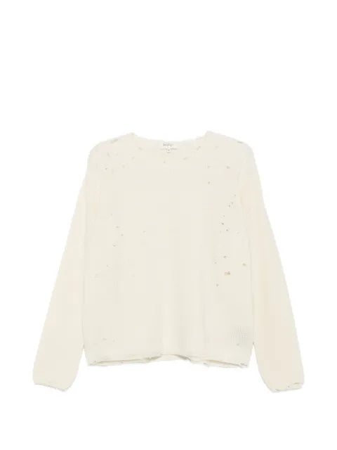 Second/Layer Friends distressed waffle-knit sweater