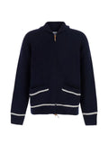 Sebago intarsia-knit shawl-collar cardigan