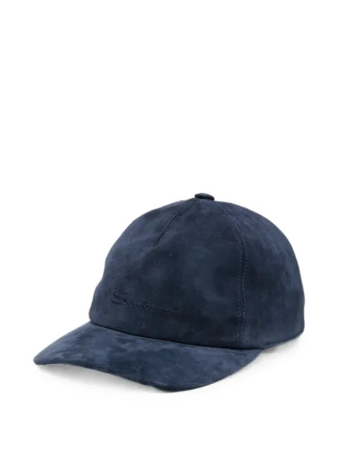 Santoni suede baseball cap with embroidery