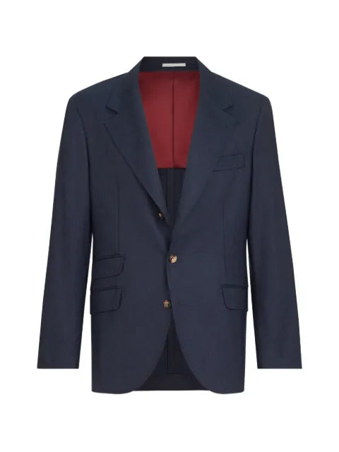Brunello Cucinelli virgin wool flannel deconstructed Cavallo blazer
