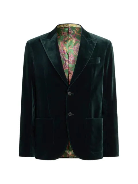 ETRO single-breasted jacket in stretch cotton velvet